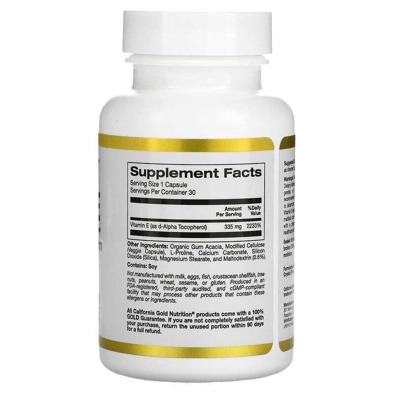 California Gold Nutrition Bioactive Vitamin E 335 mg (500 IU) 30 Veggie Capsules 2 Thành phần vi chất của California Gold Nutrition Bioactive Vitamin E 335 mg (500 IU) 30 Veggie Capsules 898220019656
