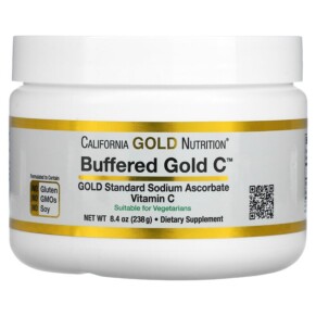 Thực phẩm chức năng California Gold Nutrition Buffered Gold C Non-Acidic Vitamin C Powder Sodium Ascorbate 8.40 oz (238 g) 898220012350