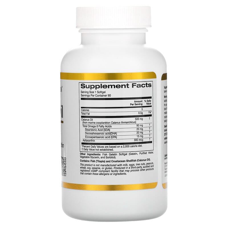 California Gold Nutrition Calanus Oil 500 mg 90 Fish Gelatin Softgels 2 Thành phần vi chất của California Gold Nutrition Calanus Oil 500 mg 90 Fish Gelatin Softgels 898220019977