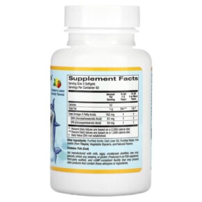 Thành phần vi chất của California Gold Nutrition Children's DHA Chewables 100% Wild Arctic Cod Strawberry-Lemon Flavor 180 Fish Gelatin Softgels 898220010981