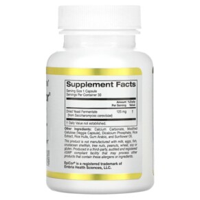 California Gold Nutrition Children's Epicor 125 mg 30 Veggie Capsules 3 Thành phần vi chất của California Gold Nutrition Children's Epicor 125 mg 30 Veggie Capsules 898220015702
