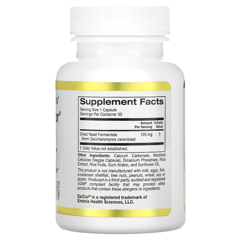 California Gold Nutrition Children's Epicor 125 mg 30 Veggie Capsules 2 Thành phần vi chất của California Gold Nutrition Children's Epicor 125 mg 30 Veggie Capsules 898220015702