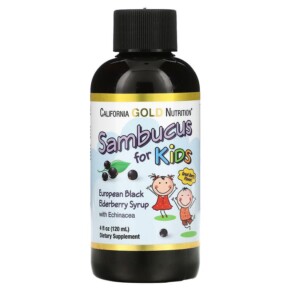 Thực phẩm chức năng California Gold Nutrition Children Sambucus Elderberry Syrup 4 fl oz (120 ml) 898220013692