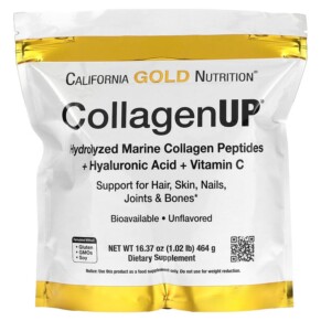 Thực phẩm chức năng California Gold Nutrition CollagenUP Hydrolyzed Marine Collagen Peptides with Hyaluronic Acid and Vitamin C Unflavored 16.37 oz (464 g) 898220010325