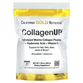 Thực phẩm chức năng California Gold Nutrition CollagenUP Hydrolyzed Marine Collagen Peptides with Hyaluronic Acid and Vitamin C Unflavored 7.26 oz (206 g) 898220010332