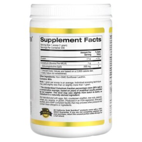 Thành phần vi chất của California Gold Nutrition Colostrum 7.05 oz (200 g) 898220009121