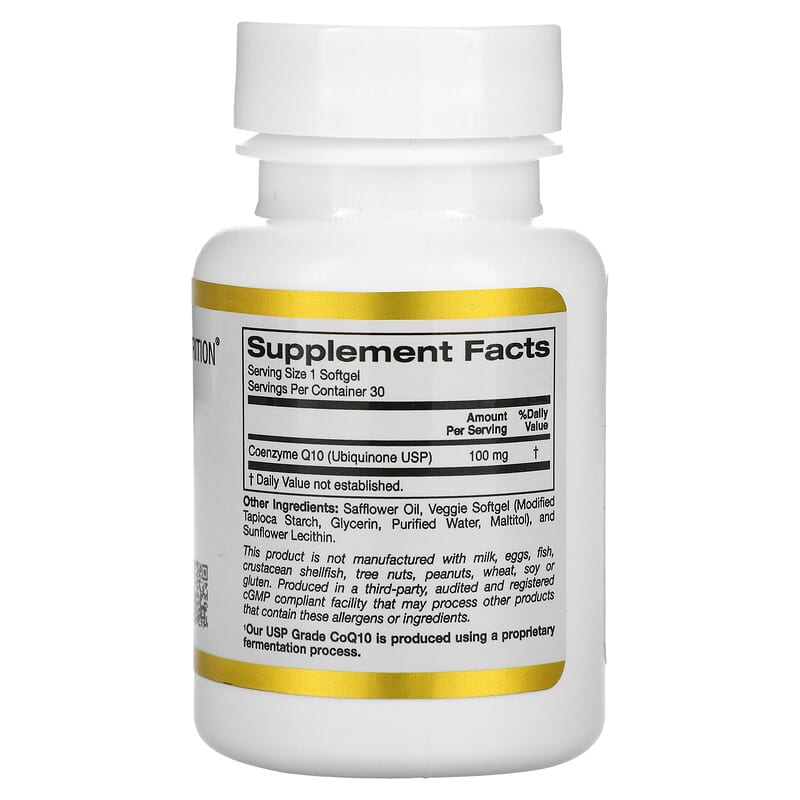 California Gold Nutrition CoQ10 100 mg 30 Veggie Softgels 2 Thành phần vi chất của California Gold Nutrition CoQ10 100 mg 30 Veggie Softgels 898220009435