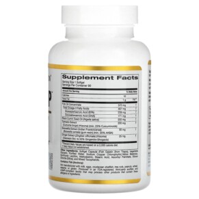 Thành phần vi chất của California Gold Nutrition Curcumin UP 90 Gelatin Softgels 898220015900