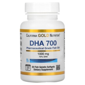 Thực phẩm chức năng California Gold Nutrition DHA 700 Fish Oil Pharmaceutical Grade 1.000 mg 30 Fish Gelatin Softgels 898220012527