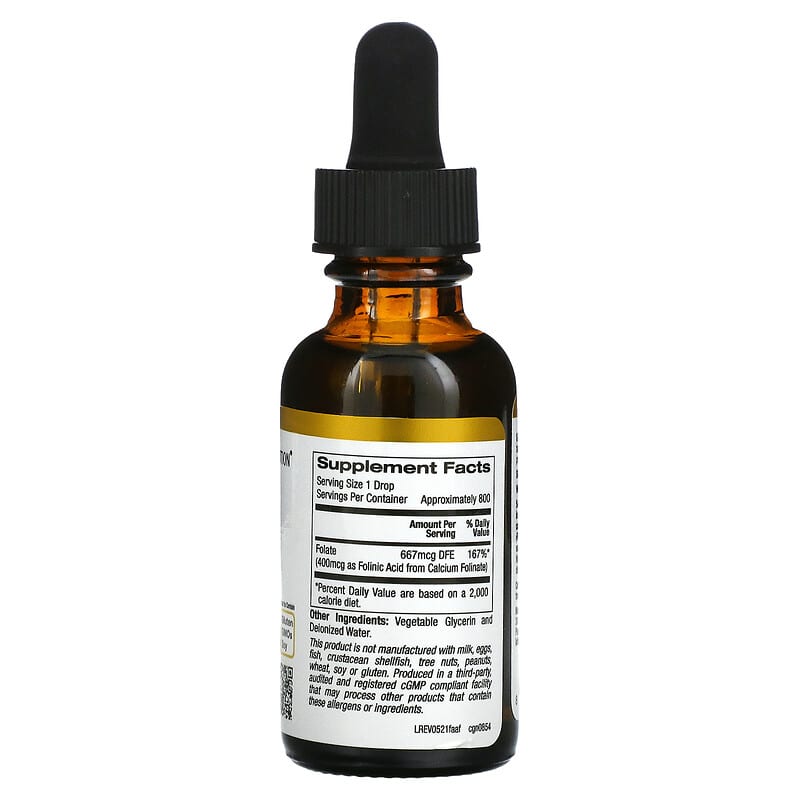 California Gold Nutrition Folinic Acid Alcohol Free 1 fl oz (30 ml) 2 Thành phần vi chất của California Gold Nutrition Folinic Acid Alcohol Free 1 fl oz (30 ml) 898220008544