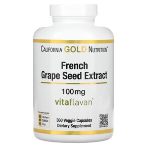 Thực phẩm chức năng California Gold Nutrition French Grape Seed Extract VitaFlavan 100 mg 360 Veggie Capsules 898220017379