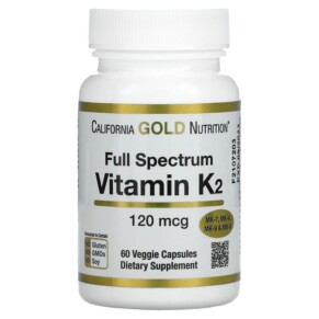 Thực phẩm chức năng California Gold Nutrition Full Spectrum Vitamin K2 120 mcg 60 Veggie Capsules 898220012992