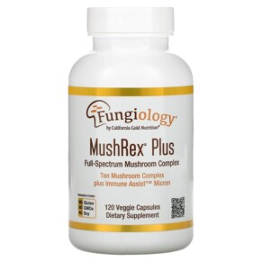 Thực phẩm chức năng California Gold Nutrition Fungiology MushRex Plus Full-Spectrum Mushroom Complex Certified Organic Immune Assist Micron 120 Veggie Capsules 898220012589