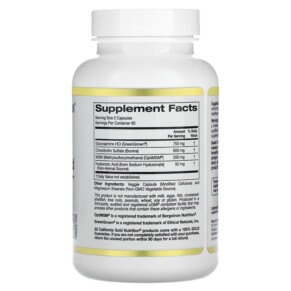 Thành phần vi chất của California Gold Nutrition Glucosamine Chondroitin MSM Plus Hyaluronic Acid 120 Veggie Caps 898220010714