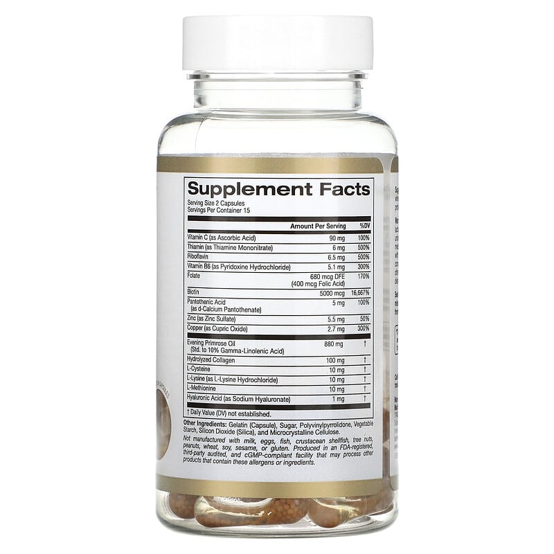 California Gold Nutrition Hair Multivitamin 30 Gelatin Capsules 2 Thành phần vi chất của California Gold Nutrition Hair Multivitamin 30 Gelatin Capsules 898220019144