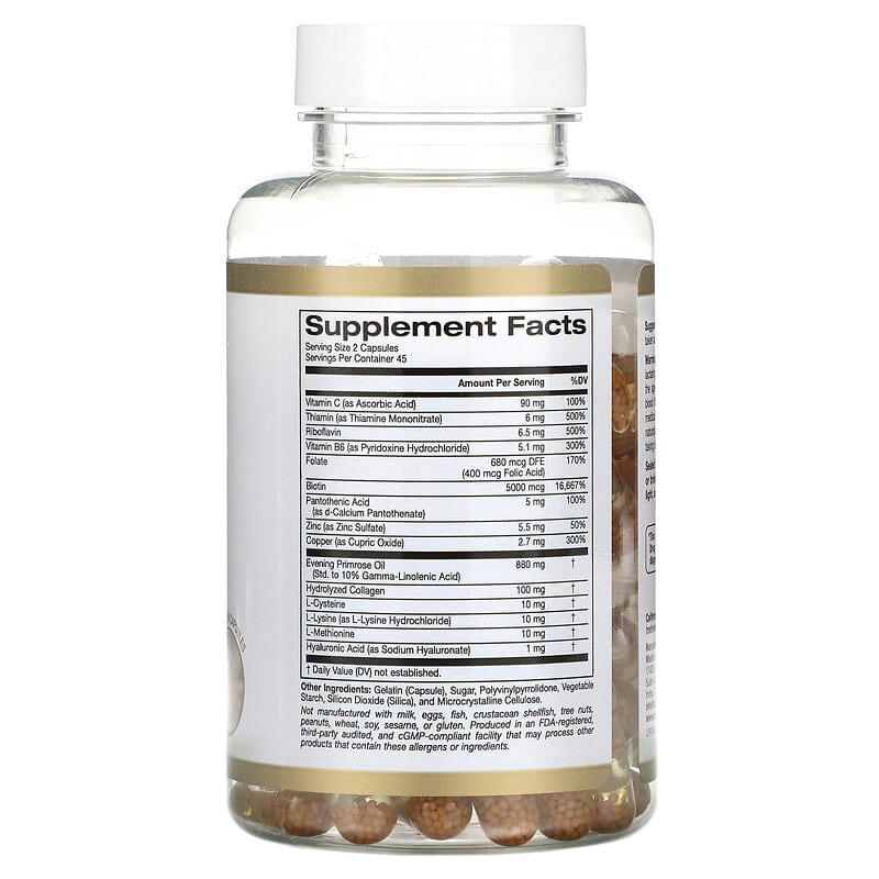 California Gold Nutrition Hair Multivitamin 90 Gelatin Capsules 2 Thành phần vi chất của California Gold Nutrition Hair Multivitamin 90 Gelatin Capsules 898220019151