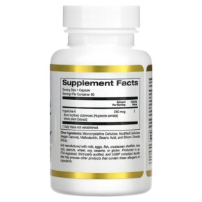 Thành phần vi chất của California Gold Nutrition Huperzine A 250 mcg 90 Veggie Capsules 898220021680