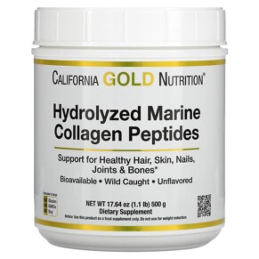 Thực phẩm chức năng California Gold Nutrition Hydrolyzed Marine Collagen Peptides Unflavored 17.64 oz (500 g) 898220018642