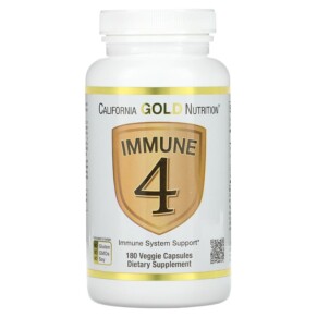 Thực phẩm chức năng California Gold Nutrition Immune 4 Immune System Support 180 Veggie Capsules 898220018567