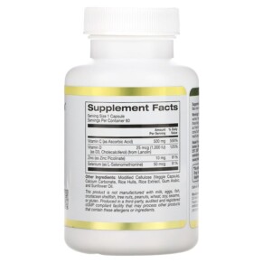 Thành phần vi chất của California Gold Nutrition Immune 4 Immune System Support 60 Veggie Capsules 898220018420