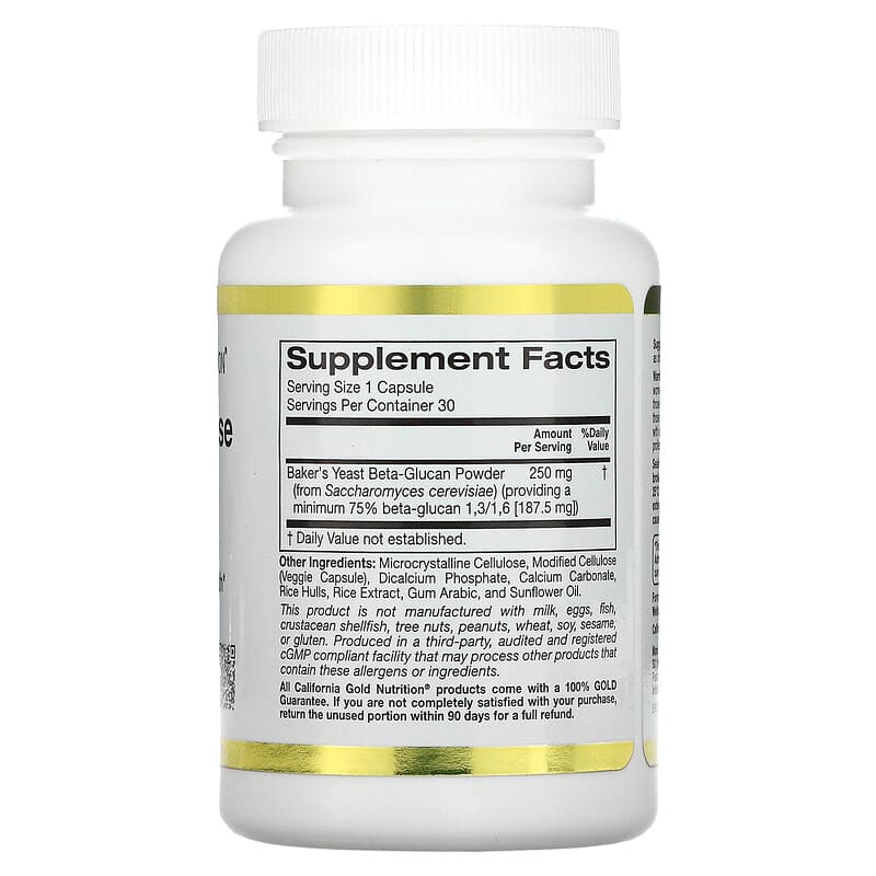 California Gold Nutrition Immune Defense with Wellmune Beta-Glucan 250 mg 30 Veggie Capsules 2 Thành phần vi chất của California Gold Nutrition Immune Defense with Wellmune Beta-Glucan 250 mg 30 Veggie Capsules 898220017935