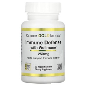 Thực phẩm chức năng California Gold Nutrition Immune Defense with Wellmune Beta-Glucan 250 mg 30 Veggie Capsules 898220017935