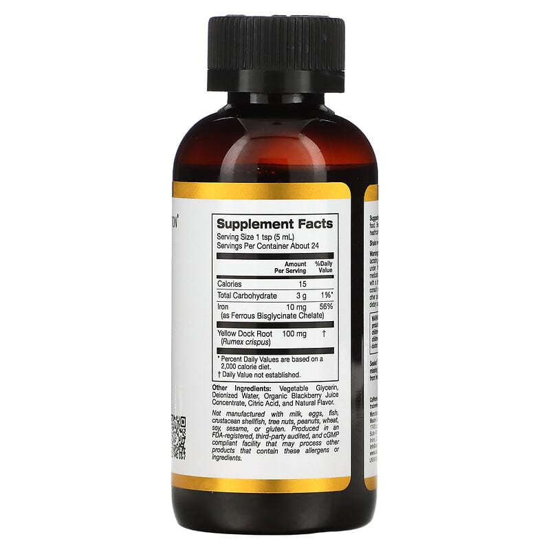 California Gold Nutrition Iron 4 fl oz (118 ml) 2 Thành phần vi chất của California Gold Nutrition Iron 4 fl oz (118 ml) 898220021161