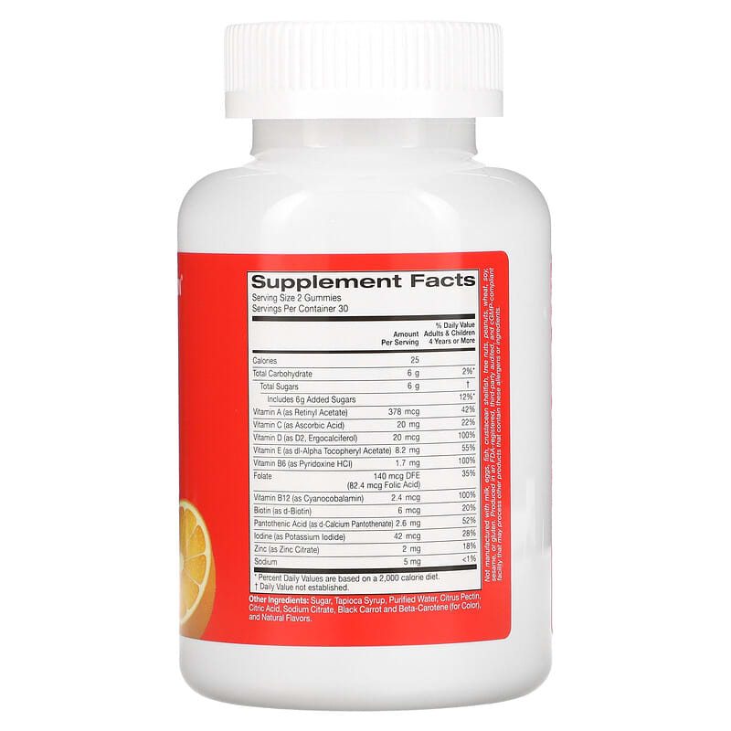 California Gold Nutrition Kid's Multivitamin Gummies Mixed Berry and Fruit Flavor 60 Gummies 2 Thành phần vi chất của California Gold Nutrition Kid's Multivitamin Gummies Mixed Berry and Fruit Flavor 60 Gummies 898220012008