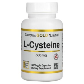 Thực phẩm chức năng California Gold Nutrition L-Cysteine AjiPure 500 mg 60 Veggie Capsules 898220011308