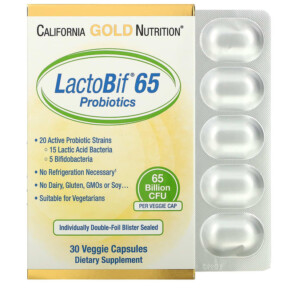 Thực phẩm chức năng California Gold Nutrition LactoBif 65 Probiotics 65 Billion CFU 30 Veggie Capsules 898220019045