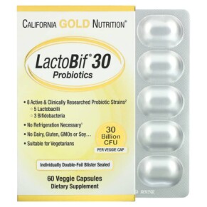 Thực phẩm chức năng California Gold Nutrition LactoBif Probiotics 30 Billion CFU 60 Veggie Capsules 898220009657