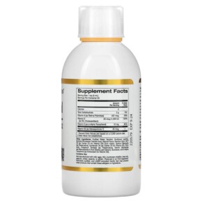 Thành phần vi chất của California Gold Nutrition Liposomal Vitamin A D3 E & K2 Pineapple Flavor 8.5 fl oz (250 ml) 898220018741