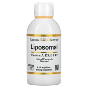 Thực phẩm chức năng California Gold Nutrition Liposomal Vitamin A D3 E & K2 Pineapple Flavor 8.5 fl oz (250 ml) 898220018741