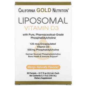Thực phẩm chức năng California Gold Nutrition Liposomal Vitamin D3 125 mcg (5.000 IU) 30 Packets (5.0 ml) 898220019830