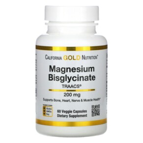 Thực phẩm chức năng California Gold Nutrition Magnesium Bisglycinate Albion TRAACS® 100 mg 60 Veggie Capsules 898220019014