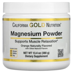 Thực phẩm chức năng California Gold Nutrition Magnesium Powder Beverage Orange Crush 13.4 oz (380 g) 898220015627