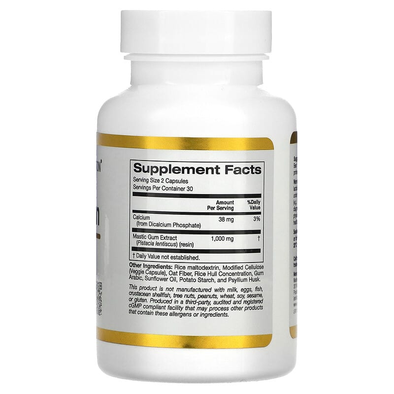 California Gold Nutrition Mastic Gum 500 mg Per Serving 60 Veggie Capsules 2 Thành phần vi chất của California Gold Nutrition Mastic Gum 500 mg Per Serving 60 Veggie Capsules 898220018376