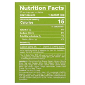 California Gold Nutrition MATCHA ROAD Matcha + Vitamin C - Citrus Ginger 10 Count 3 Thành phần vi chất của California Gold Nutrition MATCHA ROAD Matcha + Vitamin C - Citrus Ginger 10 Count 898220021604