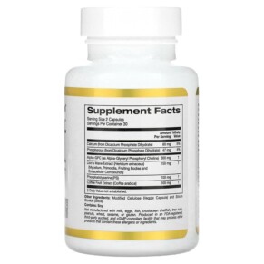 Thành phần vi chất của California Gold Nutrition MEM Boost Memory & Cognitive Support 60 Veggie Capsules 898220022236