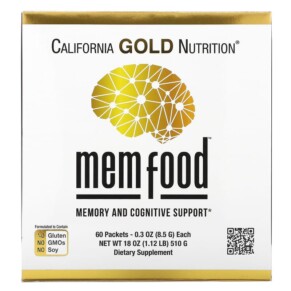 Thực phẩm chức năng California Gold Nutrition MEM Food Memory & Cognitive Support 60 Packets 0.3 oz (8.5 g) Each 898220018932