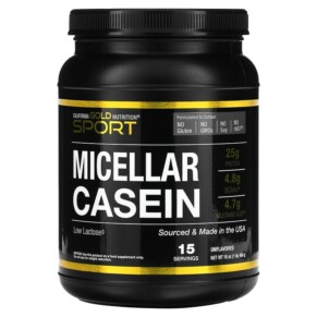Thực phẩm chức năng California Gold Nutrition Micellar Casein Protein Unflavored Slow Absorption 16 oz (454 g) 898220010615