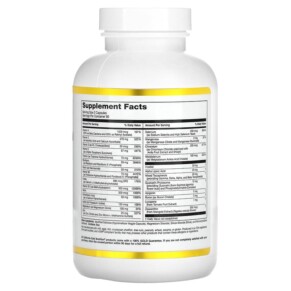 Thành phần vi chất của California Gold Nutrition Multivitamin and Mineral Two-A-Day 180 Veggie Capsules 898220019915