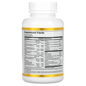 Thành phần vi chất của California Gold Nutrition Multivitamin and Mineral Two-A-Day 60 Veggie Capsules 898220019908