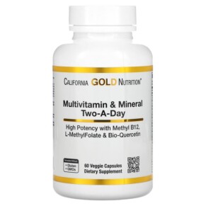 Thực phẩm chức năng California Gold Nutrition Multivitamin and Mineral Two-A-Day 60 Veggie Capsules 898220019908