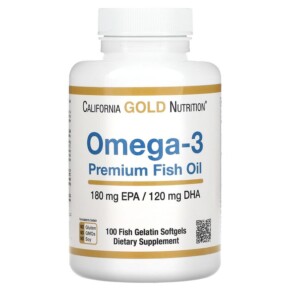 Thực phẩm chức năng California Gold Nutrition Omega-3 Premium Fish Oil 180 EPA / 120 DHA 100 Fish Gelatin Softgels 898220009527