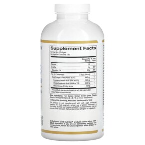 Thành phần vi chất của California Gold Nutrition Omega-3 Premium Fish Oil 240 Fish Gelatin Softgels 898220013302