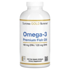 Thực phẩm chức năng California Gold Nutrition Omega-3 Premium Fish Oil 240 Fish Gelatin Softgels 898220013302