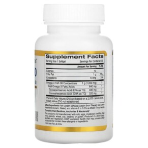 Thành phần vi chất của California Gold Nutrition Omega 800 Pharmaceutical Grade Fish Oil 80% EPA/DHA Triglyceride Form 1.000 mg 30 Fish Gelatin Softgels 898220012510