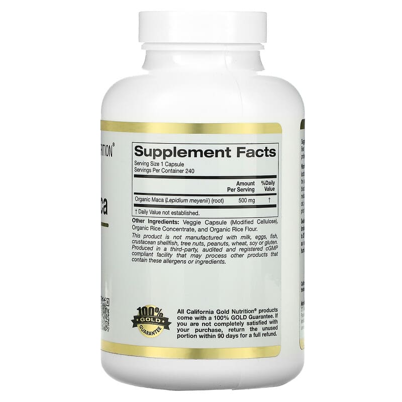California Gold Nutrition Peruvian Maca 500 mg 240 Veggie Caps 2 Thành phần vi chất của California Gold Nutrition Peruvian Maca 500 mg 240 Veggie Caps 898220009503