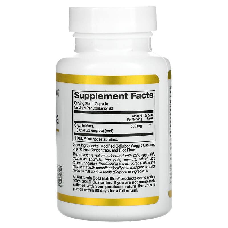 California Gold Nutrition Peruvian Maca 500 mg 90 Veggie Capsules 2 Thành phần vi chất của California Gold Nutrition Peruvian Maca 500 mg 90 Veggie Capsules 898220009497